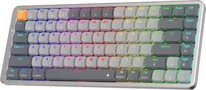 Redragon K652 75% Wireless RGB Mechanical Keyboard, Bluetooth/2.4Ghz/Wired Tri-Mode 84 Keys Ultra-Thin Gaming Keyboard w/Aluminum Top Plate, 100% Supported Win/Mac System & Low Profile Blue Switch