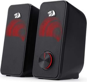 Redragon GS500 Stentor PC Gaming Speaker, 2.0 Channel Stereo Desktop Computer Speaker with Red Backlight, Quality Bass and Crystal Clear Sound, USB Powered with a 3.5mm Connector
GS500