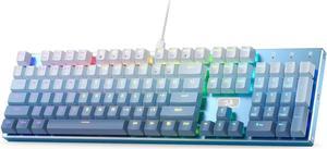 Redragon K556 SE RGB LED Backlit Wired Mechanical Gaming Keyboard, Aluminum Base, 104 Keys Upgraded Socket, 3.5mm Sound Absorbing Foams, Hot-Swap Linear Quiet Red Switch, Gradient Blue