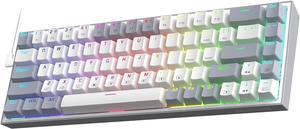 Redragon K631 Gery 65% Wired RGB Gaming Keyboard, 68 Keys Compact Mechanical Keyboard w/100% Hot-Swap Socket, Free-Mod Plate Mounted PCB & Dedicated Arrow Keys, Quiet Red Switch