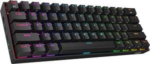 Redragon K530 Pro Draconic 60% Wireless RGB Mechanical Keyboard, BT/2.4Ghz/Wired 3-Mode 61 Keys Compact Gaming Keyboard w/Hot-Swap Socket, Free-Mod Plate Mounted PCB & Linear Red Switch