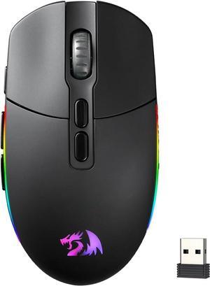 Redragon M719 Pro Wireless Optical Gaming Mouse, 8 Programmable Buttons, RGB Backlit, 10,000 DPI, Ergonomic PC Computer Gaming Mice with Fire Button