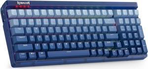 Redragon K656 PRO 3-Mode Wireless RGB Gaming Keyboard, 100 Keys Mechanical Keyboard w/Translucent Board, Hot-Swappable Socket, Sound Absorbing Foam & Custom Tactile Switch, Gradient BlueMade