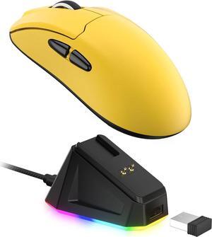 LTC GM022 Ultralight 3-Mode Wireless Gaming Mouse with RGB Charging Dock, PAW3395 26K DPI Sensor, 55G Lightweight Ergonomic Bluetooth Gaming Mouse, 5 Programmable Buttons, 80 Million Click Switch