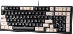 LTC NB981 Nimbleback 98 Keys Wired Mechanical Keyboard, 96% Gaming Keyboard w/White Backlit, Red Switch, 2-Layer Foam, Eclipse Black