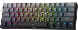 Redragon K617 Rapid Trigger Gaming Keyboard, 60% 61 Keys Wired Mechanical Keyboard w/Hyper-Fast Actuation, Dedicated Magnetic Switch, Actuation Point Adjustable, 8K Hz Polling Rate, Misty Grey