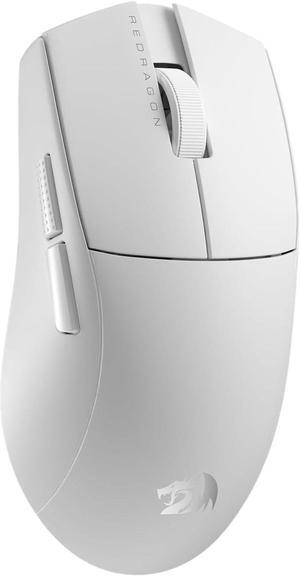 Redragon M916 PRO 3-Mode Wireless Gaming Mouse, 49G Ultra-Light 26K DPI Gamer Mouse w/Ergonomic Natural Grip Build, Full Programmable Buttons, Software Supports DIY Keybinds & DPI,White