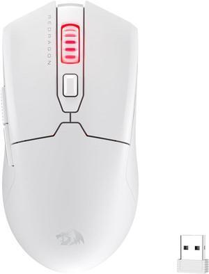 Redragon M995 Wired Gaming Mouse, 26000 DPI Optical Gamer Mouse with 6 Programmable Buttons & 5 Backlit Modes, Software Supports DIY Keybinds,White
