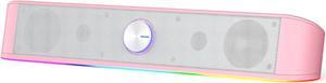 Redragon GS560 RGB Desktop Soundbar, 2.0 Channel Computer Speaker with Dynamic Lighting Bar Audio-Light Sync/Display, Touch-Control Backlit with Volume Knob, USB Powered w/ 3.5mm Cable, Pink