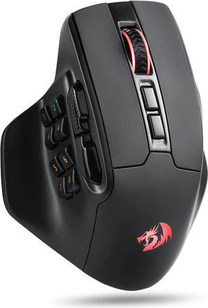 Redragon M811 PRO Wireless MMO Gaming Mouse, 15 Programmable Buttons RGB Gamer Mouse w/Ergonomic Natural Grip Build, 10 Side Macro Keys, Software Supports DIY Keybinds & Backlit