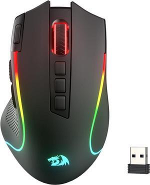 Redragon M612 PRO RGB Gaming Mouse, 8000 DPI BT Wired/Wireless Optical Gamer Mouse 9 Programmable Buttons & 7 Backlit Modes,Software Supports DIY Keybinds Rapid Fire Button,Black