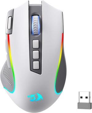 Redragon M612 PRO RGB Gaming Mouse, 8000 DPI BT Wired/Wireless Optical Gamer Mouse 9 Programmable Buttons & 7 Backlit Modes,Software Supports DIY Keybinds Rapid Fire Button,Gray