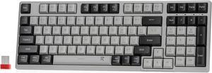 Redragon BK7114 Low-Profile Wireless Computer Keyboard, 98 Keys Slim Office PC Scissors Mechanism Keyboard w/ 2.4G BT Wireless Connection, Tactile Quiet Keystroke, Mixed Color Keycaps