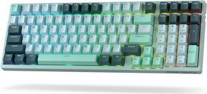 LTC Nimbleback NB981 95% Wireless Mechanical Keyboard, 2.4G/ BT/USB-C Wired RGB 98 Keys Gaming Keyboard, 3-Layer Dampener, Hot Swap PCB, Software Support, Custom Linear Switch, Green