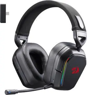 Redragon H868 3-Mode Wireless RGB Gaming Headset, 7.1 Surround Sound, 40 mm Drivers, Leather Foam Ear Pads, Noise-canceling Microphone, Over-Ear Headphones Works for Mobile, PC/PS5/XBOX/NS