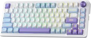 Redragon K673 MAX 75% Wireless Gasket RGB Gaming Keyboard, 3-Modes 81 Keys PBT Compact Mechanical Keyboard w/Hot-Swap Socket, Dedicated Knob Control & 5-Layer Noise Dampening, Custom Linear Switch