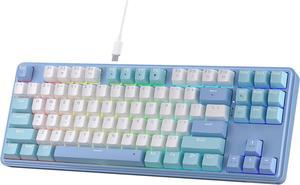 Redragon K707 80% Wired Gasket RGB Gaming Keyboard, 3-Modes 87 Keys TKL Mechanical Keyboard w/Hot-Swap Socket, Mixed Color Keycaps & 4-Layer Noise Dampening, Custom Linear Switch