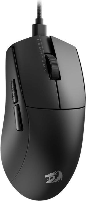 Redragon M724 Wired Gaming Mouse, 42G Ultra-Light 12,400 Max DPI Optical Gaming Mouse with 5 Programmable Buttons, Ergonomic Natural Grip Build, Software Supports DIY Keybinds & DPI, Black