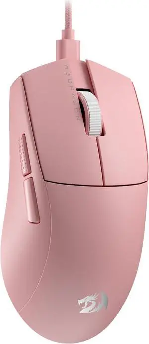 Redragon M724 Wired Gaming Mouse, 42G Ultra-Light 12,400 Max DPI Optical Gaming Mouse with 5 Programmable Buttons, Ergonomic Natural Grip Build, Software Supports DIY Keybinds & DPI, Pink