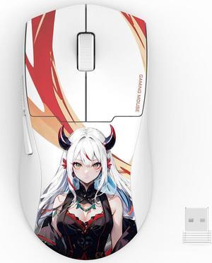 Redragon M918AK 3-Mode Wireless Gaming Mouse, 55G Lightweight 26K DPI Mouse w/Ergonomic Natural Grip Build, Full Programmable Buttons, Software Supports DIY Keybinds & DPI, White
