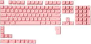 LTC LavaCaps 117-Key PBT Double Shot Keycaps, Translucent OEM Profile for ISO & ANSI Layout 61/68/84/87/98/104 Keys Mechanical Keyboard, with Keycap Puller - (Only Keycaps), Pink