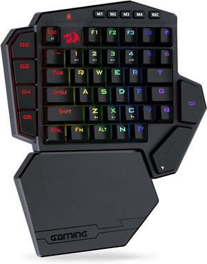 Redragon K585 PRO Wireless One-Handed Mechanical Keyboard, 42 Keys 3-Mode RGB 40% Gaming Keypad w/ 7 Onboard Macro Keys, Detachable Wrist Support, Rechargeable Battery (Red Switch)