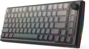 Redragon K687 Wireless CNC Gasket Gaming Keyboard, 81 Keys Mechanical Keyboard w/Premium CNC Aluminum Board, Easy-Control Knob, 5-Layer Noise Dampening, Custom Linear Switch, PBT Gradient Keycaps