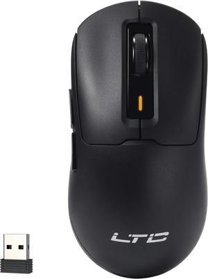 LTC GM024 Tri-Mode Wireless Gaming Mouse, 59g Ultra-Light Ergonomic Gaming Mouse 2.4Ghz/BT/Wired, PAW3104 Sensor, 6-Level DPI 4800 Max, 1000Hz, 5 Programmable Buttons, Pro Software