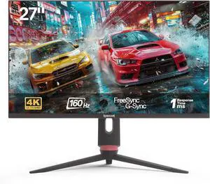 Redragon 27" 4K Flat Gaming Monitor - Mini-LED, UHD 3840x2560, 160Hz, 1ms Response Time, FreeSync Premium & G-Sync Compatibility, 105% NTSC, Tilt Adjustable