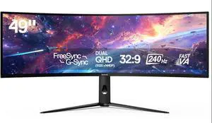 Redragon 49" Curve Gaming Monitor - DQHD 5120x1440, 32:9, 240Hz, 2.2ms, Support FreeSync & G-Sync, Eye Care, DisplayPort HDMI, Tilt Adjustable, Ultrawide 1000R Curve Computer Monitor