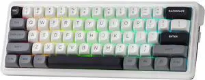 Redragon K722 PRO 60% Wireless Gasket RGB Gaming Keyboard, 61 Keys Hot-Swap Compact Mechanical Keyboard w/Free-Mod Socket, 5-Layer Noise Dampening & Round PBT Keycaps, Quiet Custom Linear Switch