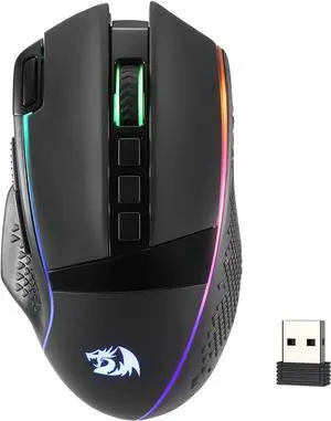 Redragon M991 Wireless Gaming Mouse, 26000 DPI 3-Mode Gamer Mice w/Rapid Fire Key, 9 Macro Buttons, Powerful Capacity and RGB Backlight for PC/Mac/Laptop