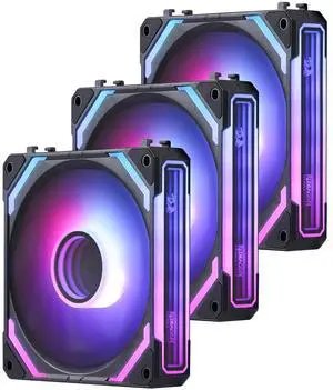 Redragon GCF012 Reverse 120mm PC Case Fan, Daisy-Chain Connection, 5V 3Pin ARGB Lighting, 4 Pin PWM Case Fan, for Radiator/Computer Case Cooling, 120x120x25mm, 3 Pack, White Black