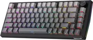 Redragon K687 Wireless CNC Gasket Gaming Keyboard, 81 Keys Mechanical Keyboard w/Premium CNC Aluminum Board, Easy-Control Knob, 5-Layer Noise Dampening, Custom Linear Switch, PBT Gradient Keycaps