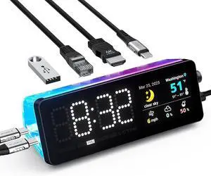 LTC Laptop Docking Station, 7-in-1 USB C Hub with Screen, Multiple Built-in Apps, Multiport Adapter