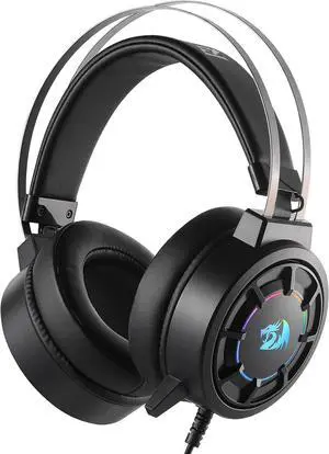 Redragon H314 RGB Gaming Headset - Wired Computer Headset with 40mm Drivers, USB Connection, Lightweight Design, and Soft PU Leather Ear Cushions for Ultimate Comfort