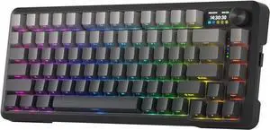 Redragon K724 PRO Wireless Gasket Gaming Keyboard w/Hype Screen & Knob, 81-Key Mechanical Keyboard, Easy-Control 1.14 TFT Info Display Concrete Jungle