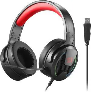 Redragon H315 RGB Gaming Wired Computer Headset 40mm Drivers, Noise-Canceling Microphone, USB Connection