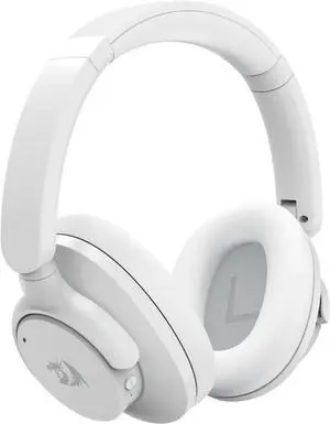 Redragon H610 Wireless Gaming Headset for PS5, PS4, PC, Mac, NS - BT 5.3 with ANC Noise Cancellation, 50H Battery, Lightweight, Over-Ear Headphones with Built-in Mic, Black White
