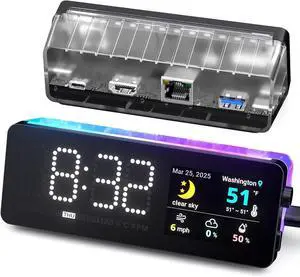 LTC Laptop Docking Station, 7-in-1 USB C Hub with Screen, Multiple Built-in Apps, Multiport Adapter Grey