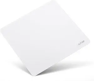 LTC Tempered Glass Gaming Mousepad, Ultra-Smooth Micro-Etched Surface Mouse Pad for Top Control and Speed, Anti-Slip Full Rubber Base, Professional Large Mouse Mat for FPS Gamers, 13X13in White