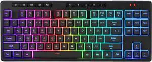 Redragon K516 PRO Shiva TKL RGB Wireless Membrane Gaming Keyboard, 87 Keys Mechanical-Feel Keyboard w/Smooth Linear Switch, On-Board Macro & Multimedia Keys, 16.8M RGB Backlit, Software Supported