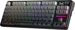 Redragon K743 PRO GB 80% Gasket RGB Gaming Keyboard w/Hype 1.14 TFT Screen & Knob, 84 Keys Mechanical Keyboard, 5-Layer Noise Dampening, Hot-Swap South-Facing RGB Socket, Gradient PBT Keycaps