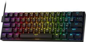Redragon K617 HE Rapid Trigger Gaming Keyboard, 60% 61 Keys Wired Mechanical Keyboard w/Hyper-Fast Actuation, Dedicated Hall Effect Magnetic Switch, Actuation Point Adjustable, Essential Black