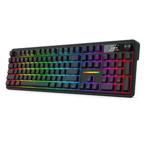 Redragon K762 Wireless Gasket Gaming Keyboard w/Hype Screen & Knob, 104 Keys Mechanical Keyboard, Easy-Control 1.14 TFT Info Display, 5-Layer Noise Dampening, Round PBT Keycaps, Custom Linear Switch Redragon K762 Wireless Gasket Gaming Keyboard w/Hype Screen & Knob, 104 Keys Mechanical Keyboard, Easy-Control 1.14 TFT Info Display, 5-Layer Noise Dampening, Round PBT Keycaps, Custom Linear Switch
