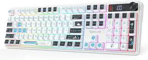 Redragon K526 PRO Wireless RGB Membrane Gaming Keyboard, LED Screen & Knob | See Battery, Mode & Time at a Glance, 0-Delay Tri-Mode, One-Touch Backlit & Media Adjust, 26-Key Anti-Ghost for Combo-Strik Redragon K526 PRO Wireless RGB Membrane Gaming Keyboard, LED Screen & Knob | See Battery, Mode & Time at a Glance, 0-Delay Tri-Mode, One-Touch Backlit & Media Adjust, 26-Key Anti-Ghost for Combo-Strik