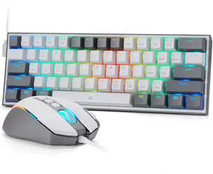 Redragon CB201 Gaming Keyboard & Mouse Combo, 61 Keys K617 Wired RGB Gaming Keyboard and 8000 DPI Wired M612 Gaming Mouse Bundle, White Redragon CB201 Gaming Keyboard & Mouse Combo, 61 Keys K617 Wired RGB Gaming Keyboard and 8000 DPI Wired M612 Gaming Mouse Bundle, White