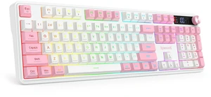 Redragon K526 PRO Wireless RGB Membrane Gaming Keyboard White & Pink Redragon K526 PRO Wireless RGB Membrane Gaming Keyboard White & Pink