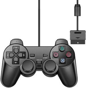 RetroFam Dualshock Wired PS2 Controller Compatible for PlayStation 2, Black