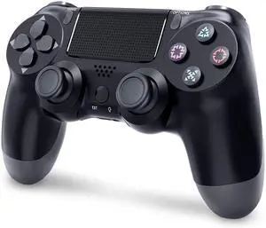 RetroFam PS4 Wireless Gaming Controller with Charging Cable, Black - Premium Playstation 4 Accessory